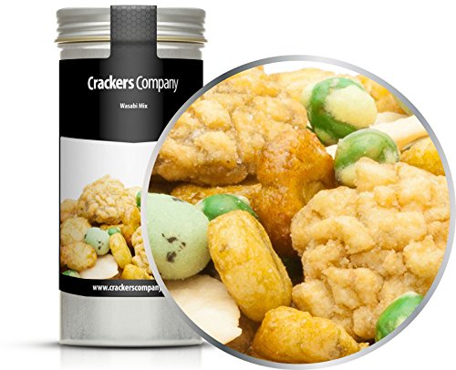 5 x 40g Wasabi Cracker Mix scharf fettarm mit Reiscracker Erbse und Erdnuss von Crackerscompany