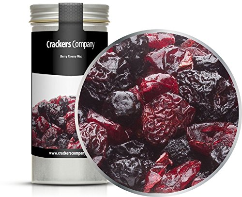 4 x 100g Beeren Vitamin Mischung aus Cranberry Kirsche Blaubeere fettarm salzfrei vegetarisch vegan glutenfrei laktosefrei 100 % Premium von Crackerscompany