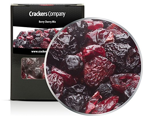 4 x 100g Beeren Vitamin Mischung aus Cranberry Kirsche Blaubeere fettarm salzfrei vegetarisch vegan glutenfrei laktosefrei 100 % Premium von Crackerscompany