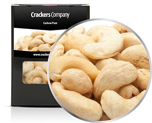 4 x 80g Cashewkerne unbehandelt Naturprodukt zuckerfrei salzfrei vegetarisch vegan glutenfrei laktosefrei süßlich mild 19 % Protein Premium Qualität von Crackerscompany