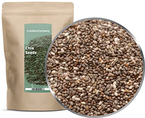 2 x 700g Chia Samen naturbelassen reich an Omega 3 & 6 geprüfte Qualität Antioxidantien 20 % Protein zuckerfrei salzfrei vegetarisch vegan laktosefrei 100 % Premium von Crackerscompany