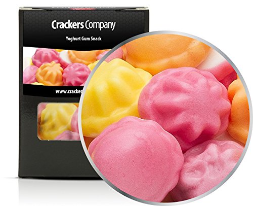 5 x 90g Fruchtgummi Süßigkeit mit Joghurt mit echtem Fruchtsaftkonzentrat gefüllt aus Sauerkirsche Aprikose Heidelbeere Zitrone glutenfrei von Crackerscompany