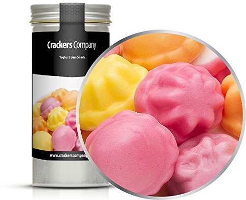 5 x 90g Fruchtgummi Süßigkeit mit Joghurt mit echtem Fruchtsaftkonzentrat gefüllt aus Sauerkirsche Aprikose Heidelbeere Zitrone glutenfrei von Crackerscompany