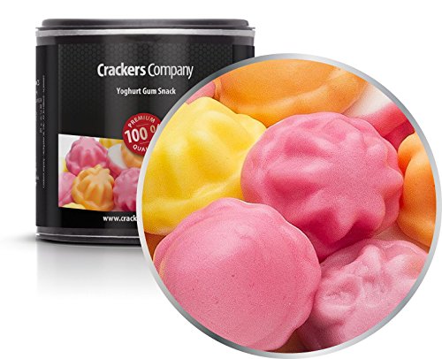 5 x 90g Fruchtgummi Süßigkeit mit Joghurt mit echtem Fruchtsaftkonzentrat gefüllt aus Sauerkirsche Aprikose Heidelbeere Zitrone glutenfrei von Crackerscompany