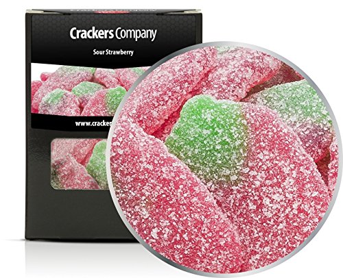 5 x 110g Saure Stärke-Erdbeeren Fruchtgummi in Erdbeerform vegetarisch glutenfrei laktosefrei von Crackerscompany