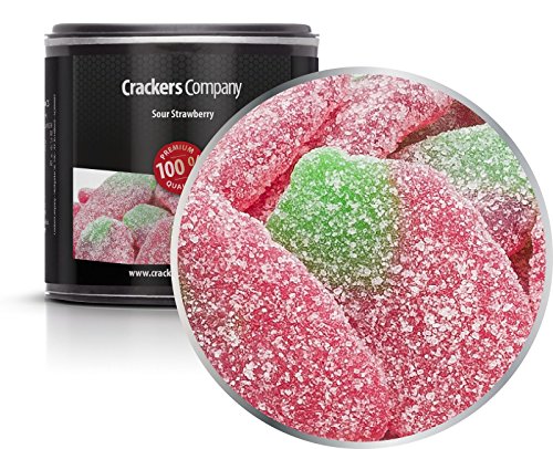 5 x 110g Saure Stärke-Erdbeeren Fruchtgummi in Erdbeerform vegetarisch glutenfrei laktosefrei von Crackerscompany