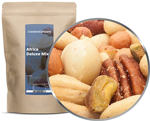 1 x 550g Nusskernmischung Afrika Erdnüsse Pecannüsse Macadamia Pistazien vegetarisch vegan laktosefrei glutenfrei von Crackerscompany