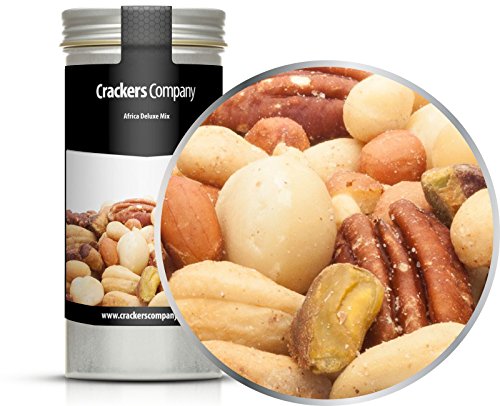 4 x 80g Nusskernmischung Afrika Erdnüsse Pecannüsse Macadamia Pistazien vegetarisch vegan laktosefrei glutenfrei von Crackerscompany