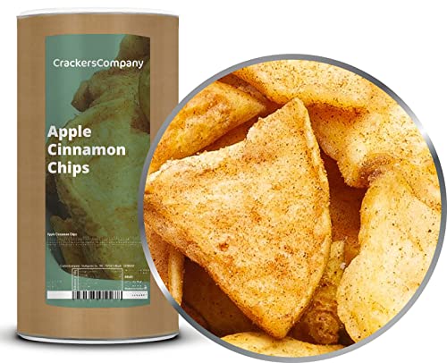 1 x 200g Apfelchips mit Zimt und Zucker vegane Trockenfrüchte fruchtig zimtig süß vegetarisch glutenfrei laktosefrei 100 % Premium von Crackerscompany