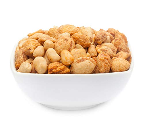 1 x 3kg Nussmischung BBQ Erdnuss Mix mit Nuss-Varianten gewürzt im Teigmantel 22% Protein von Crackerscompany