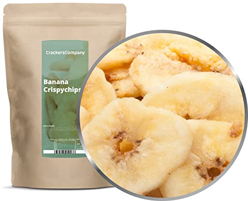 1 x 350g Bananenchips gesüßt mit Honig knusprig knackig pur salzfrei vegetarisch glutenfrei laktosefrei 100 % Premium von Crackerscompany