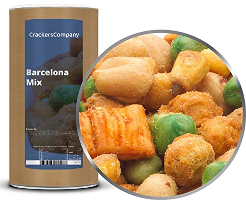 1 x 550g Snackmischung Barcelona Knabberei mit Salsa Erdnüsse Maiskörner Nach Kichererbsen 19% Protein von Crackerscompany