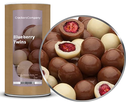 CrackersCompany 'Blueberry Twins' (2 x 750g in Membrandose groß) Heidelbeeren in Milchschokolade - Süße Blaubeeren in weißer und brauner Vollmilch-Schokolade von Crackerscompany
