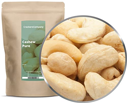 CrackersCompany 'Cashew Pure' (2 x 600g in ZIP Beutel) Knackige, naturbelassene Cashew-Kerne - Schonend geröstete Cashew-Kerne für puren Cashew-Genuss von Crackerscompany