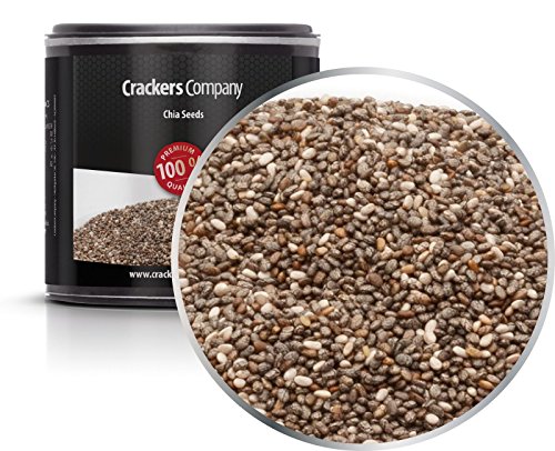 5 x 110g Chia Samen naturbelassen reich an Omega 3 & 6 geprüfte Qualität Antioxidantien 20 % Protein zuckerfrei salzfrei vegetarisch vegan laktosefrei 100 % Premium von Crackerscompany