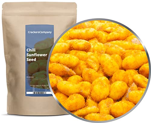 1 x 500g Sonnenblumenkerne leicht gesalzen mit Chili und Kurkuma vegetarisch Premium Qualität vegan laktosefrei glutenfrei fettarm von Crackerscompany