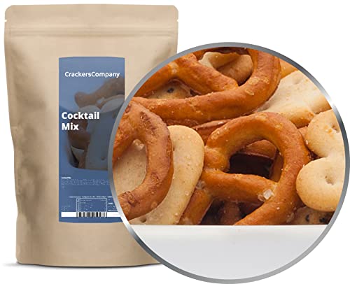 1 x 200g Cocktail Mix Salzgebäck Salzbrezeln Knusper Mischung vegetarisch leicht gesalzen fettarm von Crackerscompany