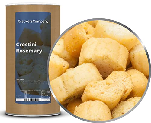 1 x 300g Rosmarin Croutons Semmelwürfel vegetarisch vegan und laktosefrei für Salat Suppe Knabberei von Crackerscompany