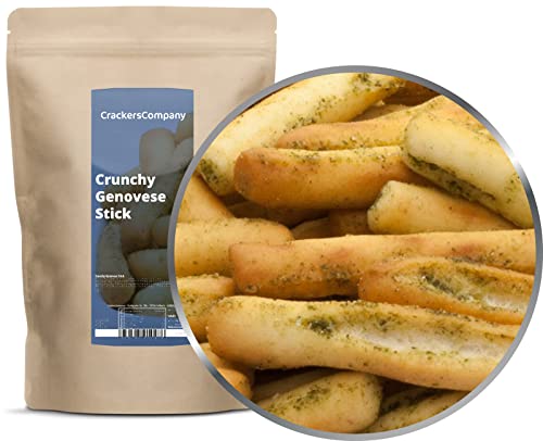 1 x 200g Grissini mit Basilikum und Knoblauch und Olivenöl mediterran Snack vegetarisch vegan und laktosefrei von Crackerscompany