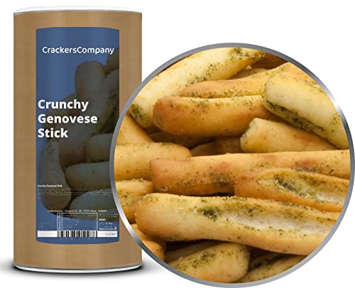 1 x 250g Grissini mit Basilikum und Knoblauch und Olivenöl mediterran Snack vegetarisch vegan und laktosefrei von Crackerscompany