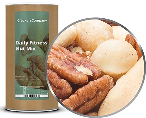 1 x 650g Fitness Nussmischung mit Cashew Macadamia Pekannuss Paranuss pur ohne Zuckerzusatz salzfrei vegetarisch vegan glutenfrei laktosefrei von Crackerscompany