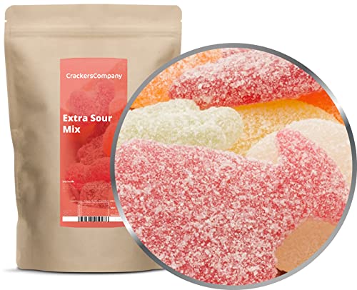 1 x 700g Fruchtgummi Extra Saure Stärke Mischung süß-sauer super fruchtig und frei von Gelatine vegetarisch glutenfrei laktosefrei von Crackerscompany