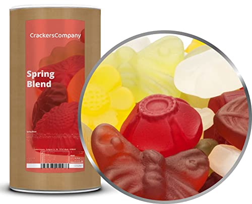 2 x 900g Fruchtsaftgummi Mischung Frühlingsblumen gelatinefreie Fruchtgummi Mix mit Kirsche Pfirsich Ananas Erdbeergeschmack vegetarisch vegan glutenfrei laktosefrei von Crackerscompany