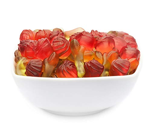 1 x 3kg Fruchtsaftgummi Rosen Gummibonbon rote Rosen mit grünem Stiel ideal als Geschenk glutenfrei laktosefrei von Crackerscompany