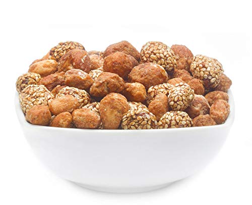 1 x 3kg Butter Nuss Mix mit Erdüsse in Sesam karamelisiert mit Cashew Mandel Haselnuss Macadamia Pecannuss Honig und Butter vegetarisch von KDJMDL