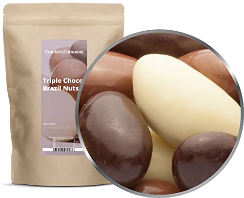 2 x 700g Paranuss in dreierlei Schokolade - Paranüsse in weißer Schokolade, Vollmilchschokolade und Zartbitterschokolade vegetarisch 2 x 700g Paranuss in dreierlei Schokolade - Paranüsse in weißer Schokolade, Vollmilchschokolade und Zartbitterschokolade vegetarisch von Crackerscompany