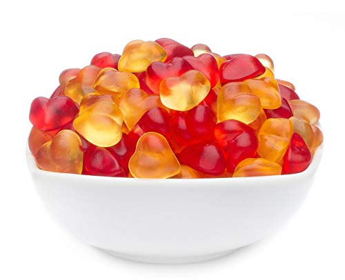 1 x 3kg Pfirsich Fruchtsaftgummi in Herzform in Rot und Gelb Gummibonbon glutenfrei laktosefrei von Crackerscompany