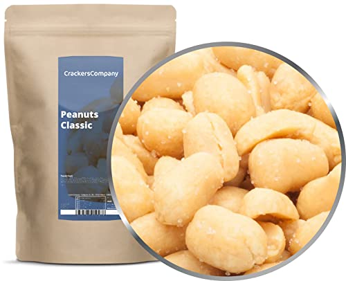 1 x 550g Erdnüsse geröstet mit Meersalz klassisch vegetarisch 26 % Protein knackig und knusprig von Crackerscompany