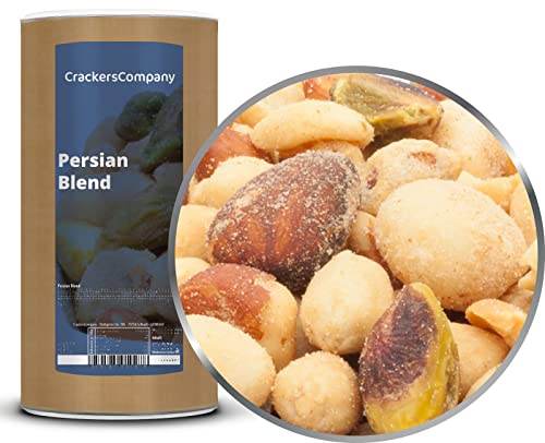 CrackersCompany 'Persian Blend' (2 x 700g in Membrandose groß) rauchige persische Nussmischung - Nussmix aus Erdnüssen, Mandeln, Pistazien, Macadamias und Cashew mit orientalischer Gewürzmischung von Crackerscompany