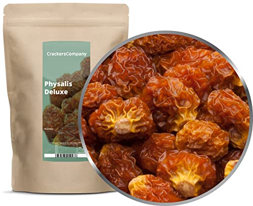 1 x 550g Physalis getrocknet Stachelbeeren naturbelassen Inka Beeren Kapstachelbeere fettfei zuckerfrei salzfrei vegetarisch vegan glutenfrei laktosefrei 100 % Premium Qualität von Crackerscompany