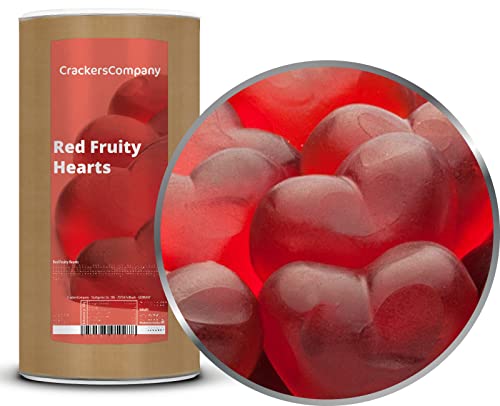 1 x 1050g Fruchtsaftgummi Herzen mit Himbeersaft aus Fruchtsaftkonzentrat glutenfrei laktosefrei von Crackerscompany