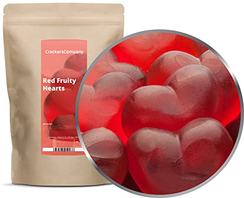 1 x 700g Fruchtsaftgummi Herzen mit Himbeersaft aus Fruchtsaftkonzentrat glutenfrei laktosefrei von Crackerscompany