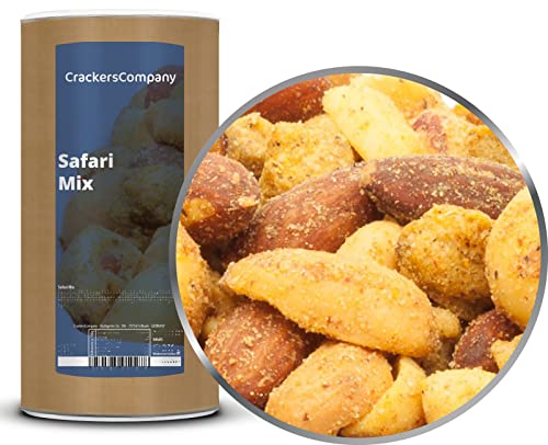 1 x 700g Nusskernmischung Safari exotisch Curry Koriander Kardamom, Gewürznelke Chili lactosefrei glutenfrei 19% Protein von Crackerscompany