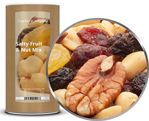 1 x 750g Nussmischung fruchtig gesalzen Nüsse und Früchte mit Paranuss Pecannuss Mandel Cranberry Rosinen 16% Protein von GREAT BRITISH TRADING LIMITED