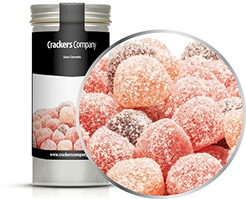 5 x 110g Fruchtgummi saure Fruchtsaft-Johannisbeeren Gummibonbon mit Fruchtsaft von der Roten Johannisbeere aus Fruchtsaftkonzentrat glutenfrei laktosefrei von Crackerscompany