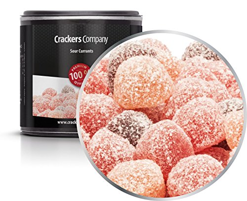 5 x 110g Fruchtgummi saure Fruchtsaft-Johannisbeeren Gummibonbon mit Fruchtsaft von der Roten Johannisbeere aus Fruchtsaftkonzentrat glutenfrei laktosefrei von Crackerscompany