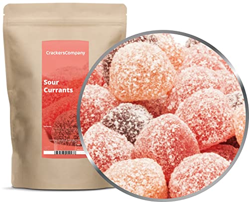 2 x 700g Fruchtgummi saure Fruchtsaft-Johannisbeeren Gummibonbon mit Fruchtsaft von der Roten Johannisbeere aus Fruchtsaftkonzentrat glutenfrei laktosefrei von Crackerscompany