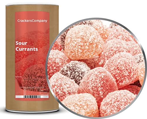 1 x 900g Fruchtgummi saure Fruchtsaft-Johannisbeeren Gummibonbon mit Fruchtsaft von der Roten Johannisbeere aus Fruchtsaftkonzentrat glutenfrei laktosefrei von Crackerscompany