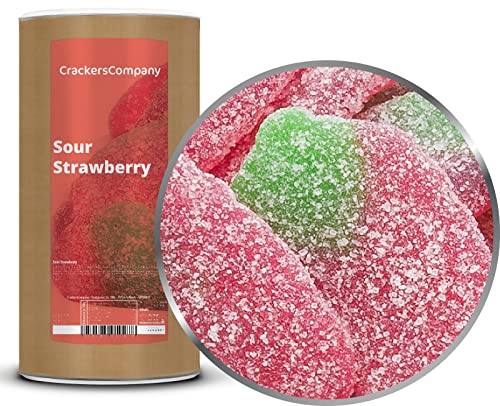 1 x 800g Saure Stärke-Erdbeeren Fruchtgummi in Erdbeerform vegetarisch glutenfrei laktosefrei von Crackerscompany