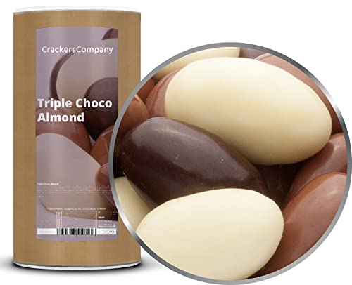 CrackersCompany 'Triple Choco Almond' (3 x 850g in Membrandose groß) Mandel in dreierlei Schokolade - Dreiteilige Komposition aus Mandeln in Schokolade von Crackerscompany