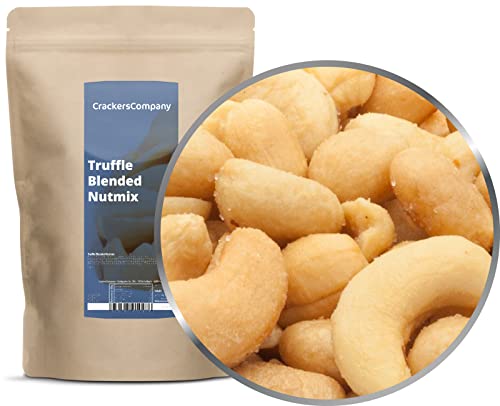 1 x 600g Trüffelöl Cashewkerne und Erdnüsse gemischt geröstet mit Meersalz Weisses Trüffelöl vegetarisch vegan glutenfrei laktosefrei 18 % Protein von Crackerscompany