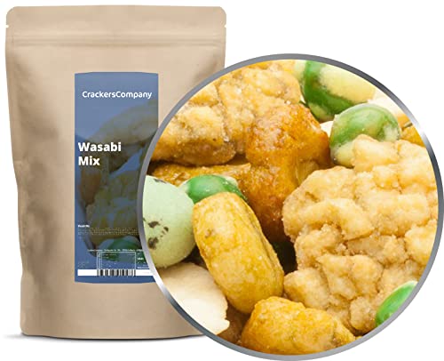 1 x 200g Wasabi Cracker Mix scharf fettarm mit Reiscracker Erbse und Erdnuss von Crackerscompany