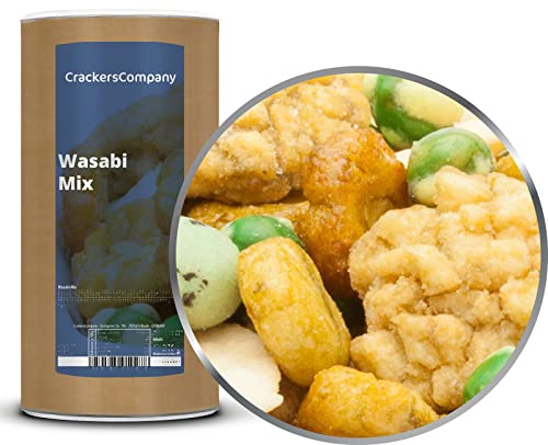 1 x 300g Wasabi Cracker Mix scharf fettarm mit Reiscracker Erbse und Erdnuss von Crackerscompany