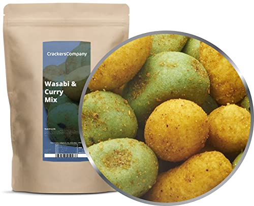 1 x 500g Wasabi Curry Erdnuss Mischung scharf laktosefrei von Crackerscompany