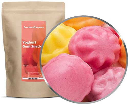 1 x 600g Fruchtgummi Süßigkeit mit Joghurt mit echtem Fruchtsaftkonzentrat gefüllt aus Sauerkirsche Aprikose Heidelbeere Zitrone glutenfrei von Crackerscompany