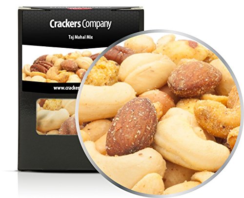 4 x 80g Nusskernmischung Taj Mahal Cashew Macadamia Pistazie Pinienkerne vegetarisch 21 % Protein von Crackerscompany